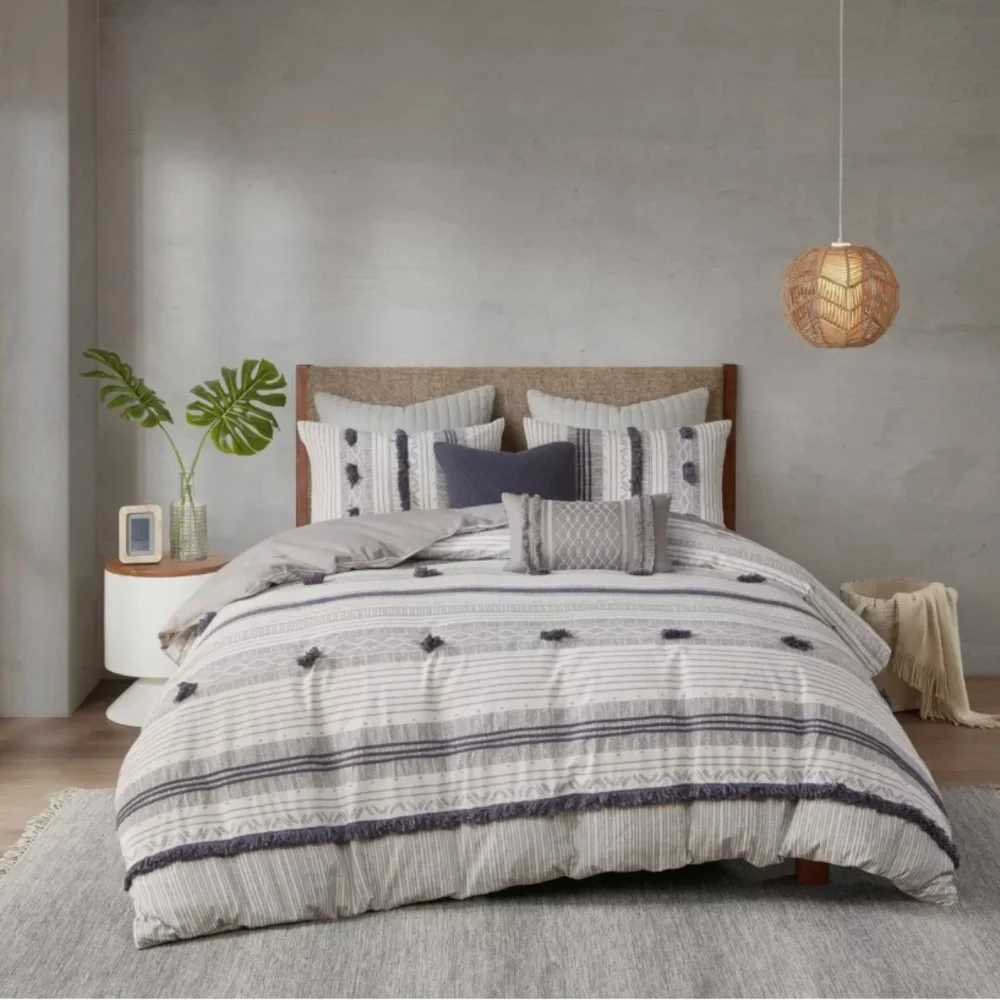INK+IVY Cody 3 Piece Cotton Duvet Cover Set Full/Queen Made In India